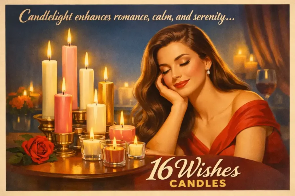 Cozy Messages for Quiet Evenings with 16 Wishes Candles