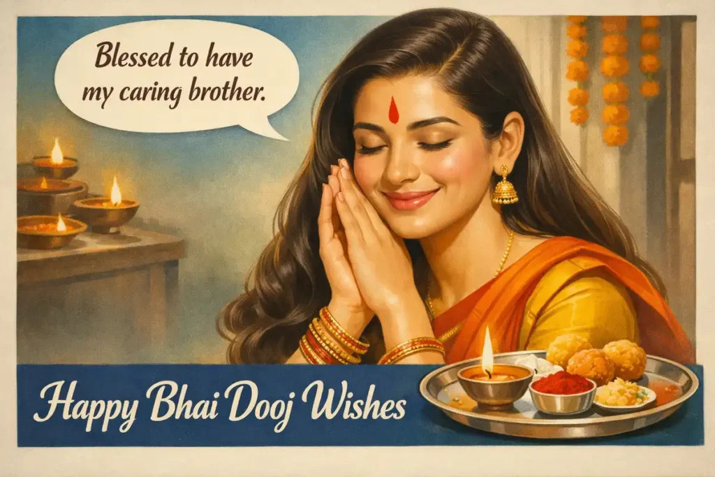 Short Happy Bhai Dooj wishes for social media