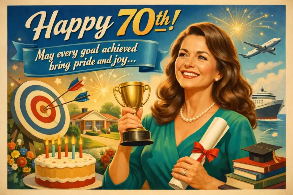 Short Motivational Message Male Happy 70th Birthday Wishes