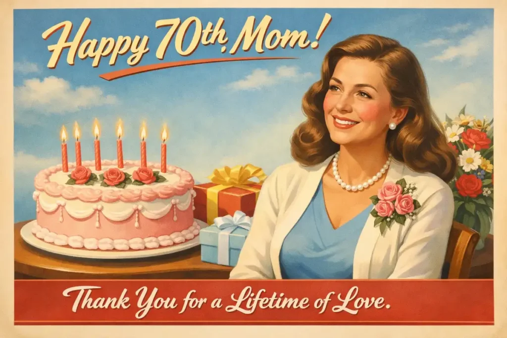 Warm 70th Wedding Wishes for Mom