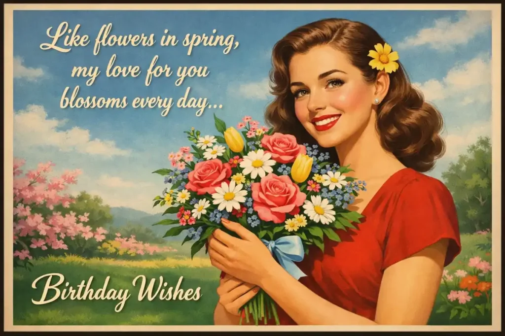 Romantic Birthday Wishes With Flowers For Her