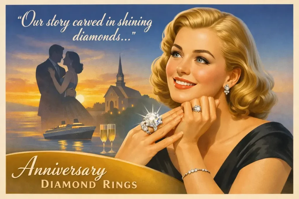 Custom Engraved Anniversary Diamond Rings