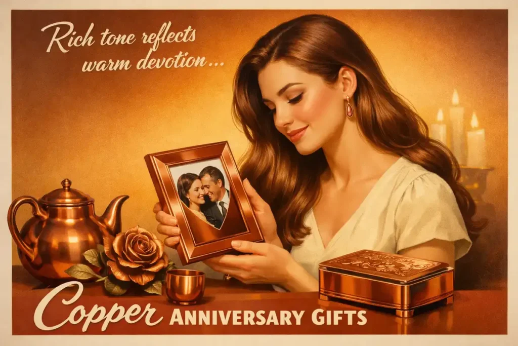 Handmade Copper Wedding Anniversary Gifts With Heart