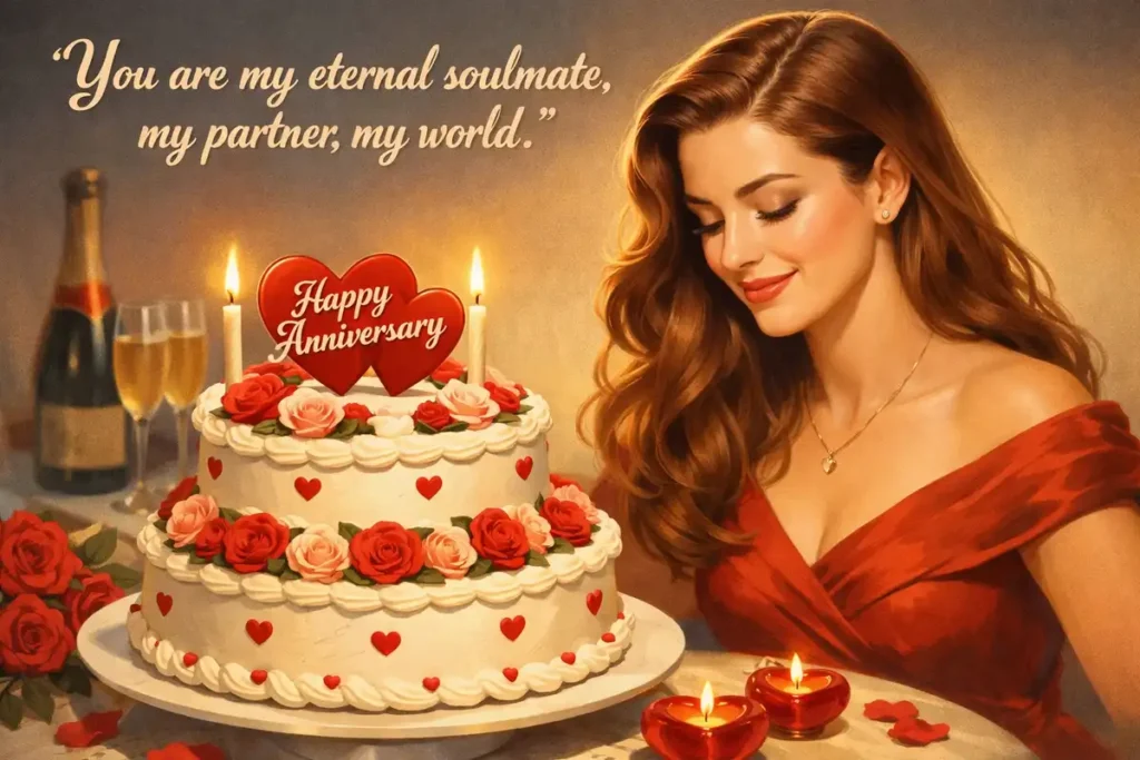 Romantic Anniversary Cake For Husband