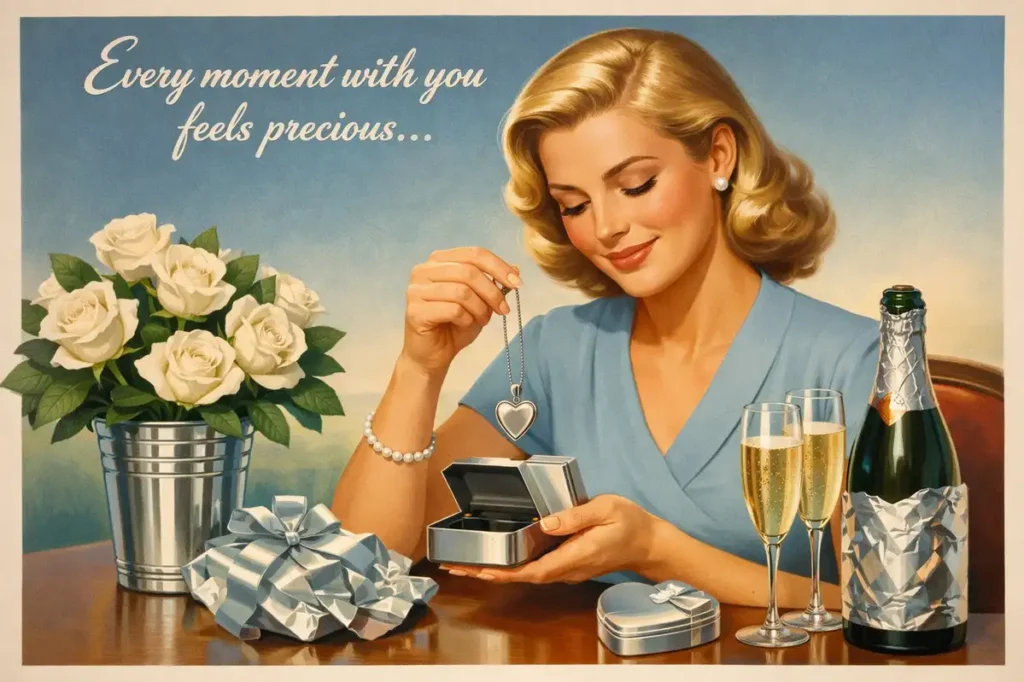 Romantic Tin or Aluminum Gifts Messages for Anniversary Cards