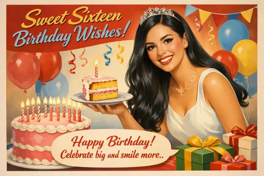 Short and Cute 16 year Birthday Text Messages