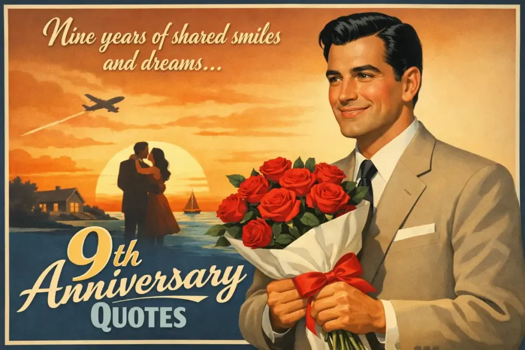 Sweet 9th anniversary texts for social media