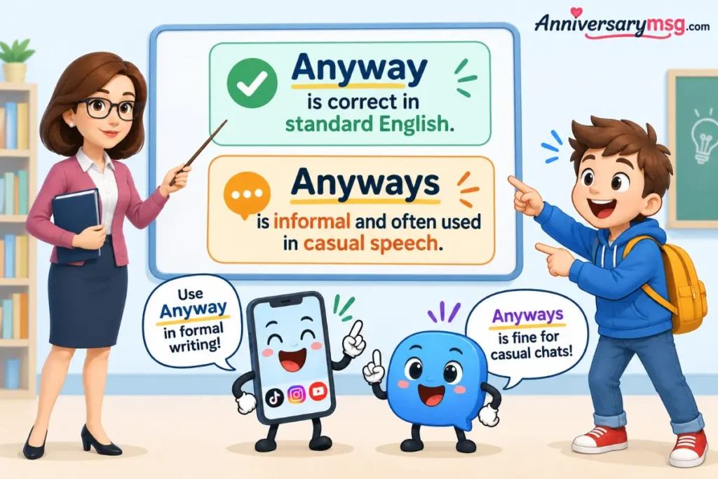 Simple Answer in One Look of Anyway vs Anyways