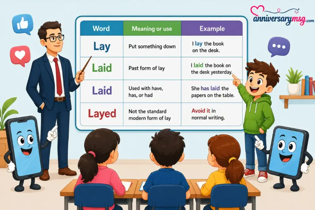 Clear Difference Explained Simply Between Laid or Layed