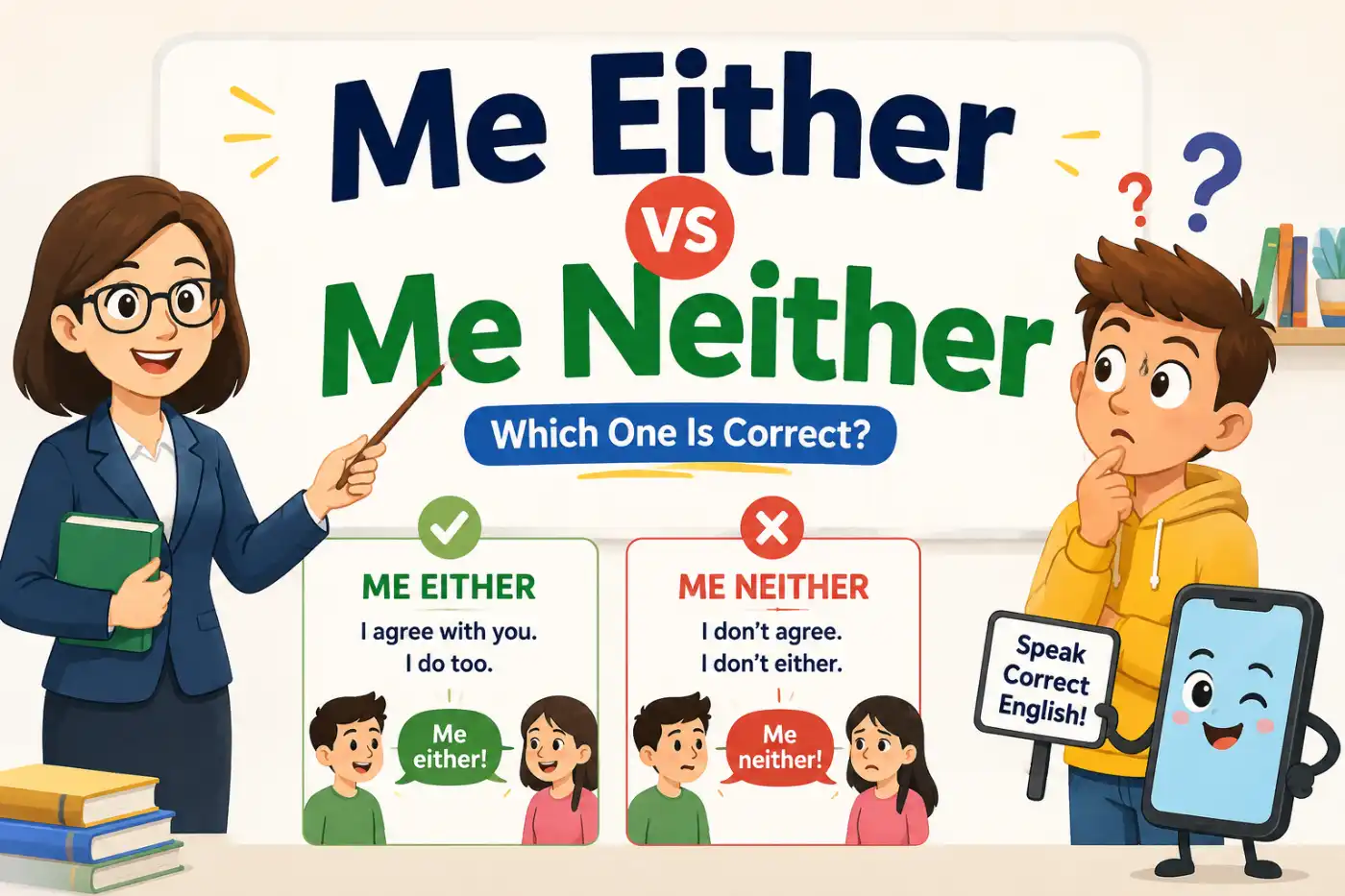 Me Either vs Me Neither Which One Is Correct