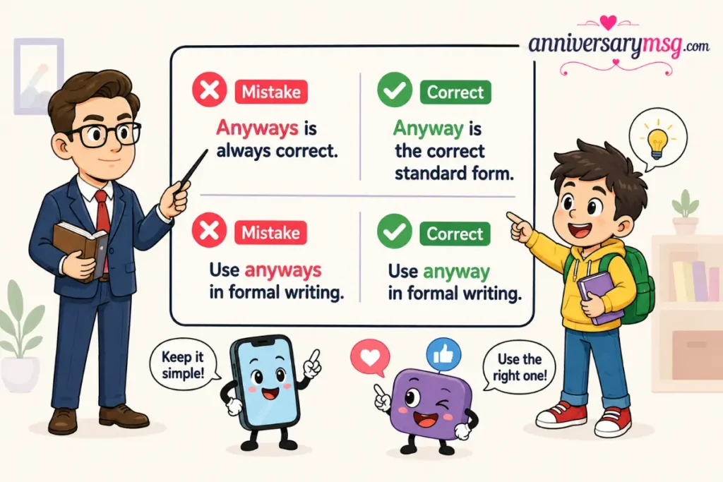 Common Mistakes Anyway VS Anyways People Make