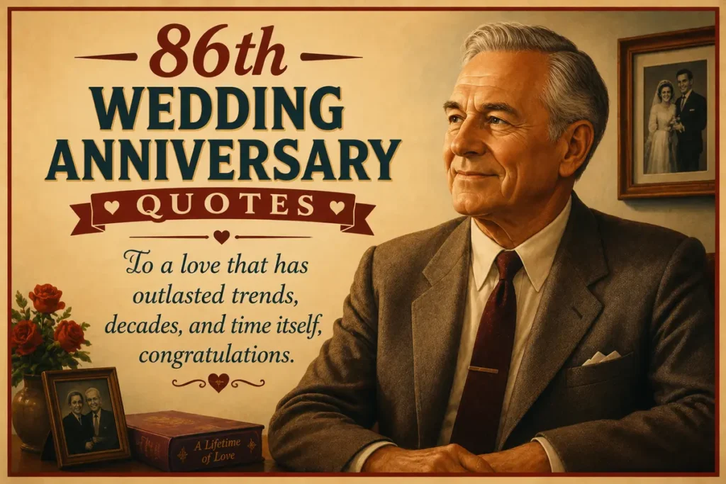 86th Wedding Anniversary Toast and Speech Quotes