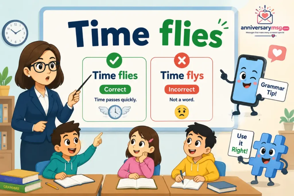 Simple Answer in One Look About Time Flies or Time Flys
